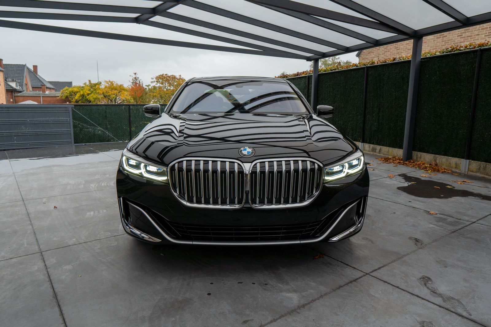 Front view of a black BMW